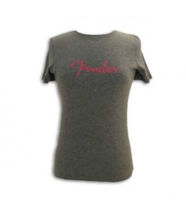 Fender T shirt Gray with Logo Lady Size M