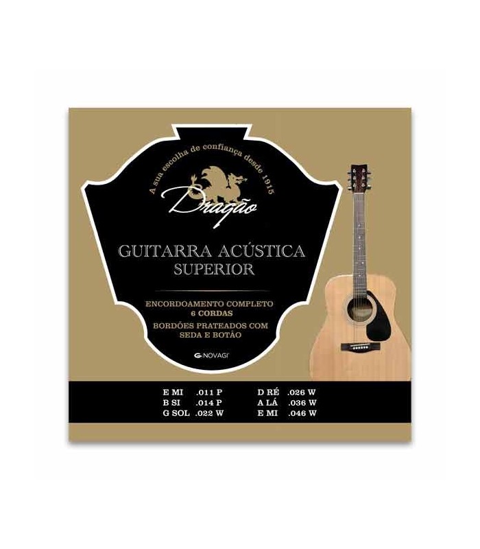 Dragão Acoustic Guitar String Set 023 Superior Steel Silk Button