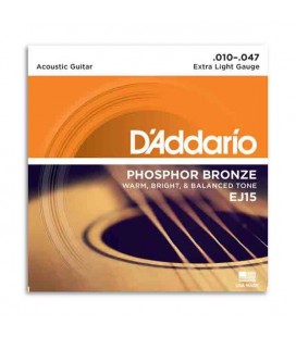DAddario Acoustic Guitar String Set EJ15 010 Phosphor Bronze