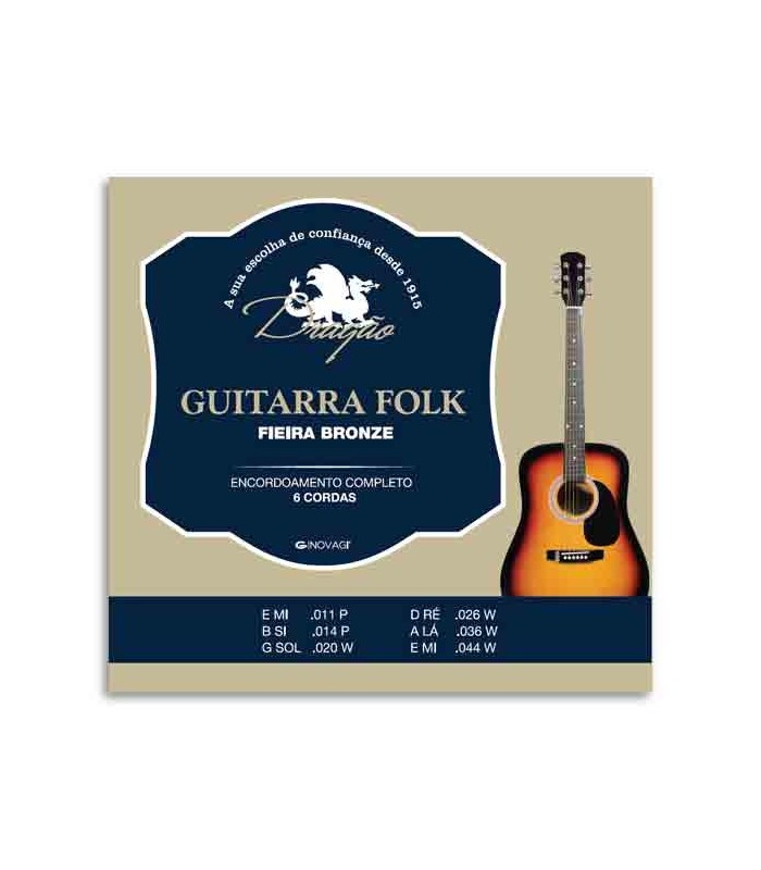 Dragão Folk Guitar String Set 045 6 Strings 1200