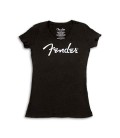 Fender T shirt Black Distressed Lady Size XL