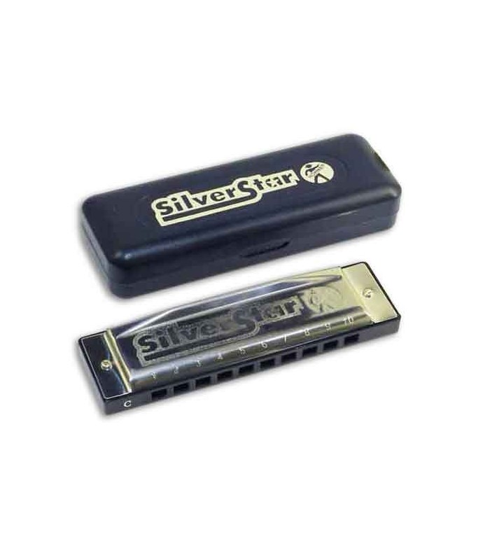 Photo of  harmonica Hohner Silver Star in A with the box