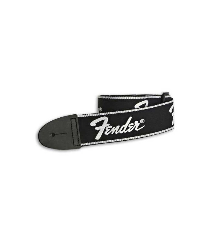 Guitar Strap Fender Black with White Logo