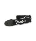 Guitar Strap Fender Black with White Logo