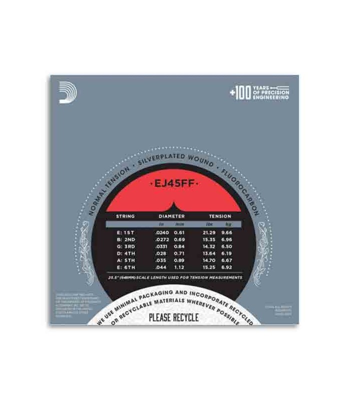 Daddário String Set for Classical Guitar Carbon Normal Tension EJ45FF