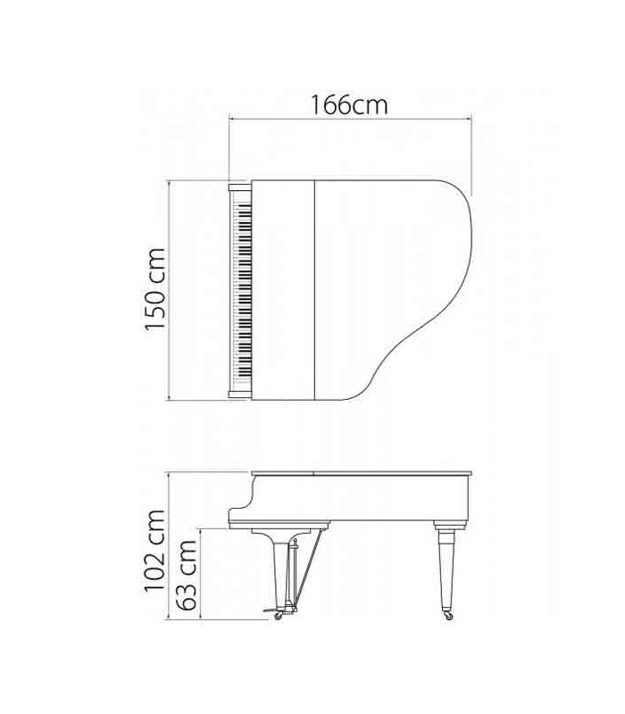 Kawai Grand Piano GL 30 166cm Polished Black 3 Pedals