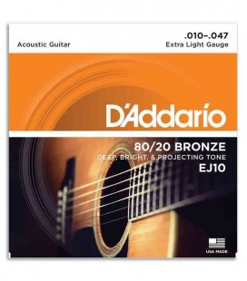 DAddario Acoustic Guitar String Set EJ10 Bronze 010