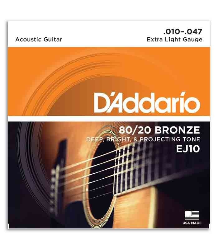 DAddario Acoustic Guitar String Set EJ10 Bronze 010