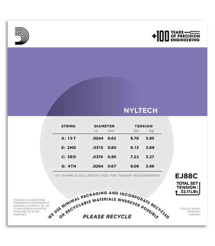 Daddário Concert Ukulele String Set EJ88C