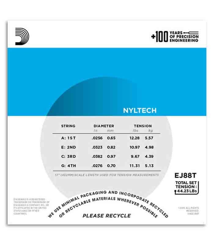 Daddário Tenor Ukulele String Set EJ88T