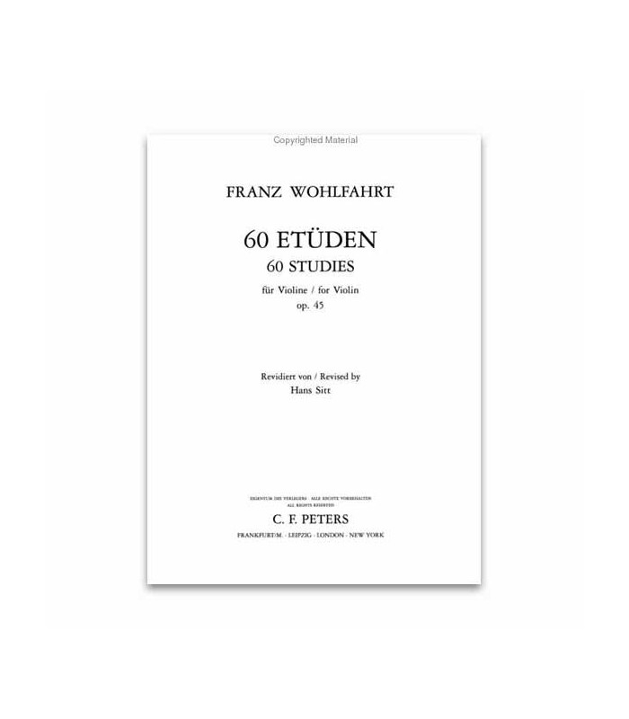 Wohlfahrt 60 Violin Studies OPUS 45 Peters