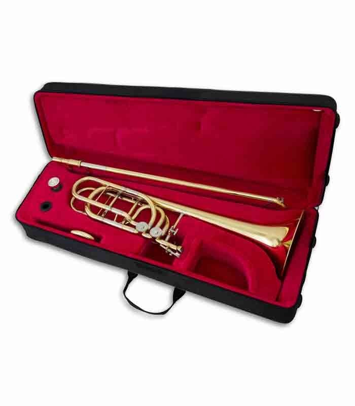 Photo of the John Packer Bass Trombone JP232 inside the case