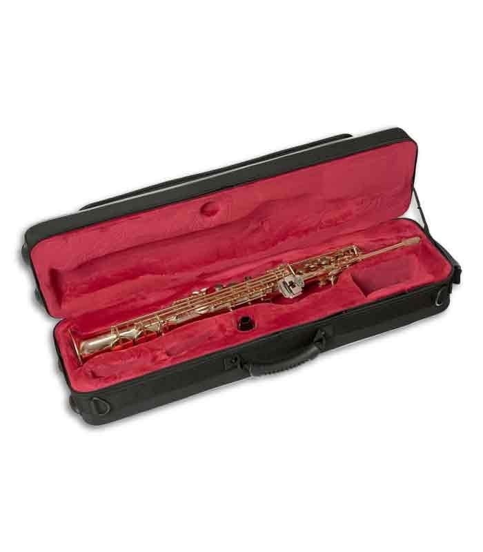 Photo of the John Packer Soprano Saxophone JP243G inside the case
