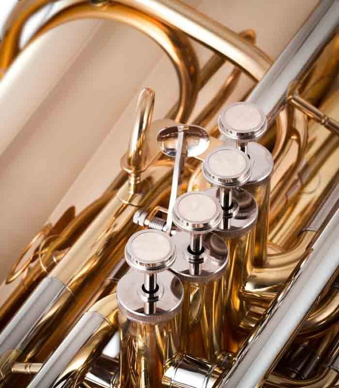 Photo detail of the John Packer Tuba JP379CC Sterling pistons