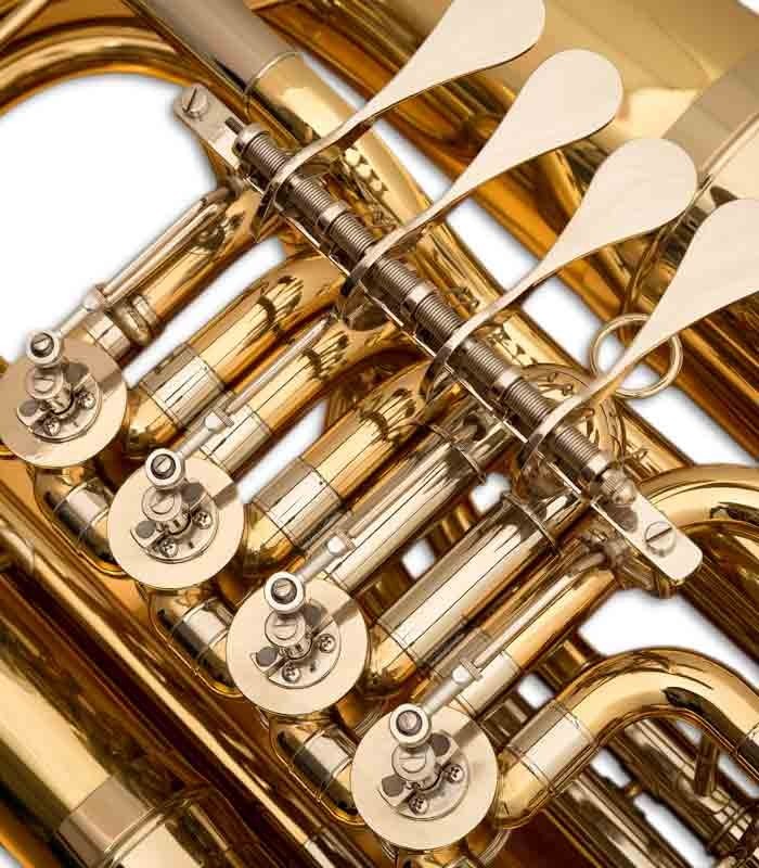 Photo detail of the John Packer Tuba JP379FF Sterling valves