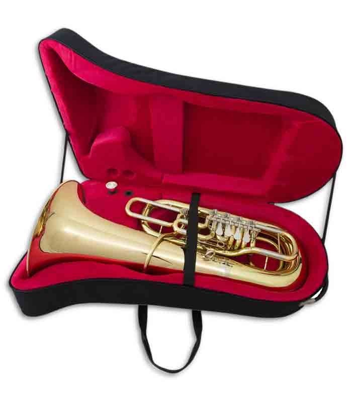Photo of the John Packer Tuba JP379FF Sterling inside the case