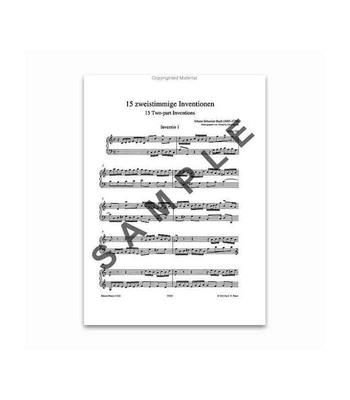 Bach 2 Voices Inventions Peters