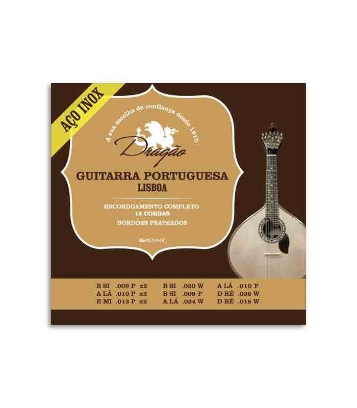 Photo of package of strings Dragão 073 for portuguese guitar Lisbon model