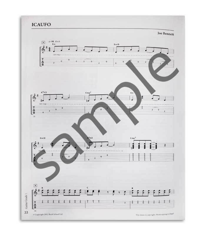 Sample page of book Rockschool Guitar Vol 1