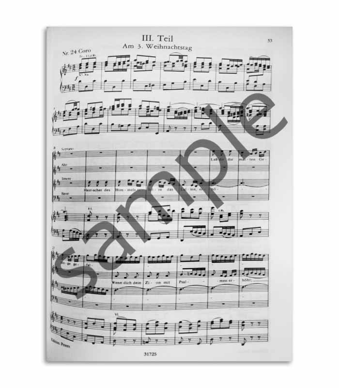 Book Peters Bach Christmas Oratorio EP8719