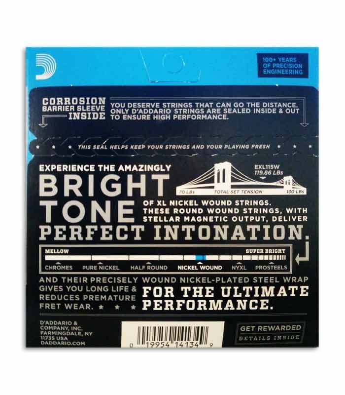 String Set Daddário EXL115W 011 049 for Electric Guitar
